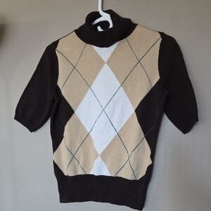 💥Buy2Get1Free💥Brown and Tan Turtleneck Sweater